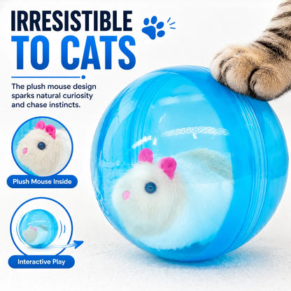 Boredom Buster Smart Cat Toy – USB Rechargeable Auto-Rolling Mouse Ball for Hands-Free Indoor Play