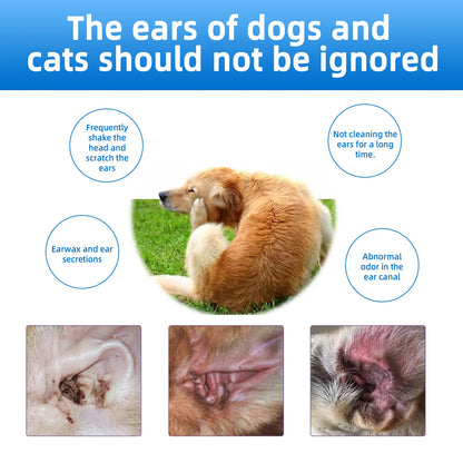 Gentle Pet Ear Wash for Dogs & Cats – Odor-Free Cleaning Solution for Healthy, Itch-Free Ears