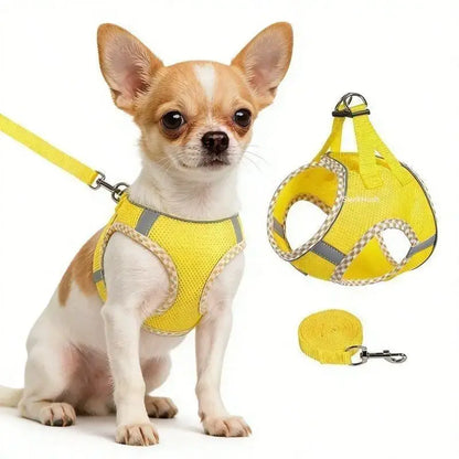 Step-In Dog Harness & Leash Set – Reflective No-Pull Mesh Harness, Adjustable & Lightweight for Small, Medium & Large Dogs