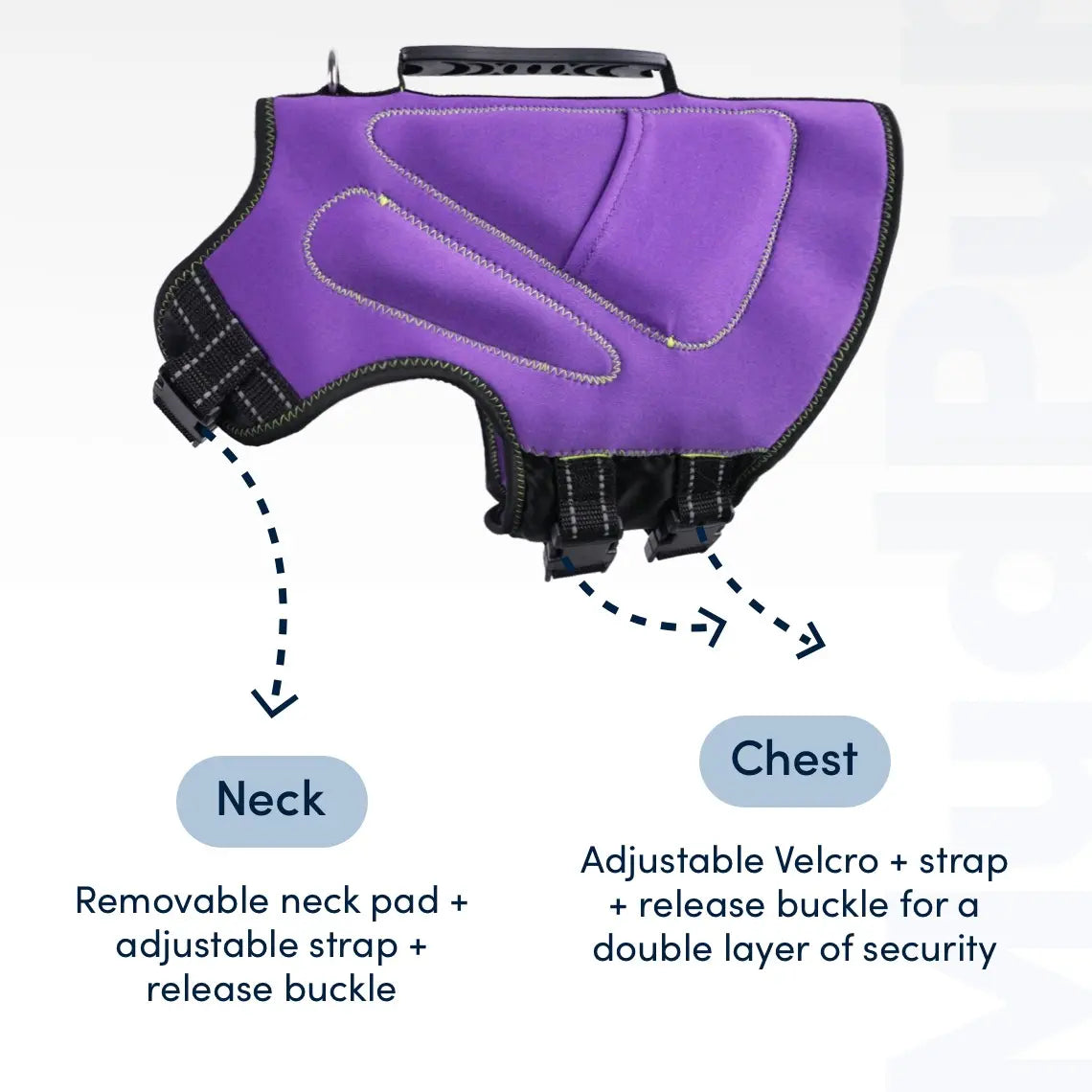Mudpuppy Premium Dog Life Jacket – Adjustable Pet Life Vest for Swimming & Boating, Free Bath Towel Included, Multiple Sizes