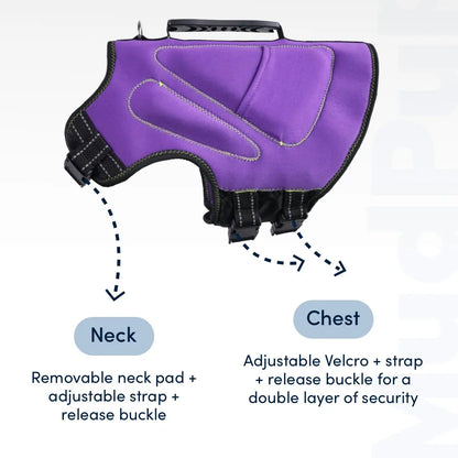 Mudpuppy Premium Dog Life Jacket – Adjustable Pet Life Vest for Swimming & Boating, Free Bath Towel Included, Multiple Sizes