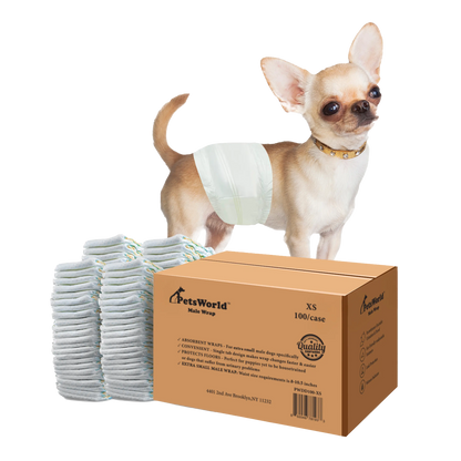 PetsWorld Male Dog Diapers – Super Absorbent Belly Bands with Wetness Indicator, Fur-Friendly & Leak-Proof, Disposable