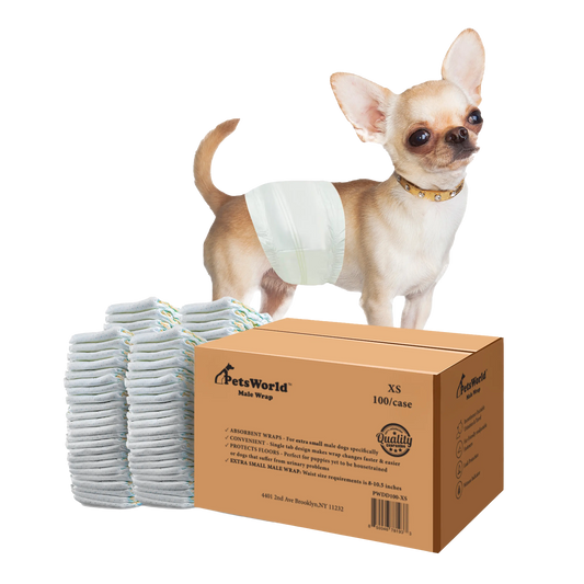 PetsWorld Male Dog Diapers – Super Absorbent Belly Bands with Wetness Indicator, Fur-Friendly & Leak-Proof, Disposable