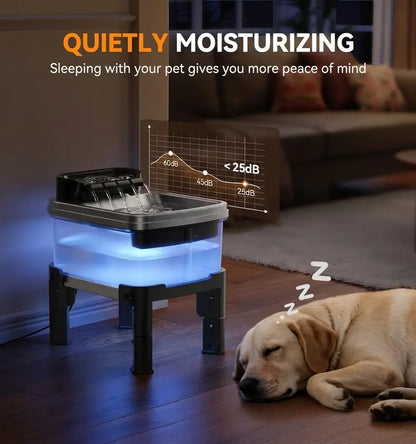 Height Adjustable Pet Water Fountain – 10L Stainless Steel Elevated Dog & Cat Water Dispenser with Filter, 4-Level Height, Ultra-Quiet, No-Spill