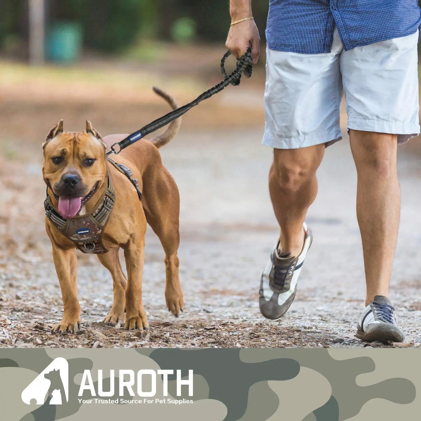 Auroth Tactical Dog Harness & 6FT Leash Set – No-Pull Training Vest with MOLLE Gear System, Heavy Duty for Small to Large Dogs, Camo