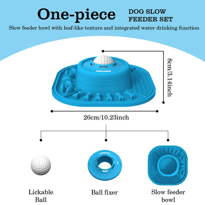 Pawlove Dog Slow Feeder Bowl – Anti-Slip Ball-In Liquid Feeder for Bone Broth, Yogurt & Anxiety Relief, Food-Grade, Dishwasher Safe