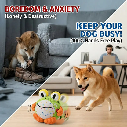 Interactive Dog Toy Ball – USB Rechargeable Motion-Activated Jumping & Squeaky Toy for Boredom Relief, Chew-Proof & Washable Indoor Exercise Ball
