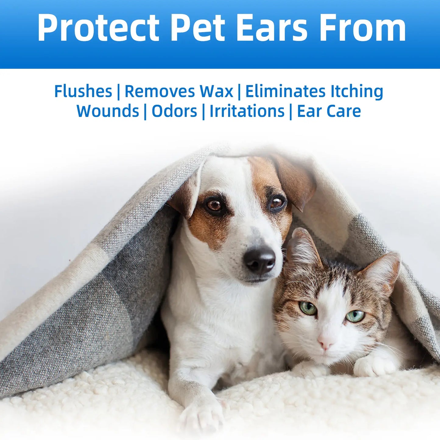 Gentle Pet Ear Wash for Dogs & Cats – Odor-Free Cleaning Solution for Healthy, Itch-Free Ears