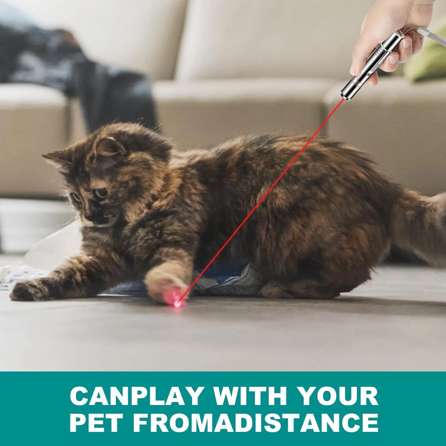 Interactive Laser Pointer Cat Toy – USB Rechargeable, 5 Pattern Modes, Portable Multi-Function Pet Training Toy for Cats & Dogs