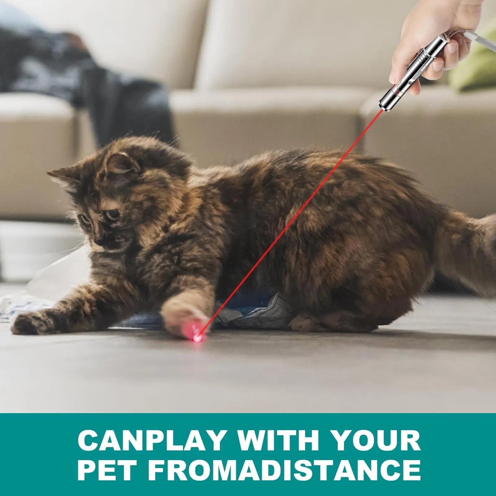 Interactive Laser Pointer Cat Toy – USB Rechargeable, 5 Pattern Modes, Portable Multi-Function Pet Training Toy for Cats & Dogs