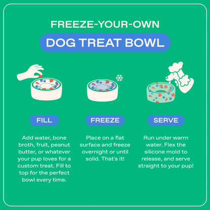 Freeze-Your-Own Dog Treat Bowl – Silicone DIY Frozen Enrichment Bowl for Boredom Relief, Crate Time & Hot Days, Dishwasher Safe