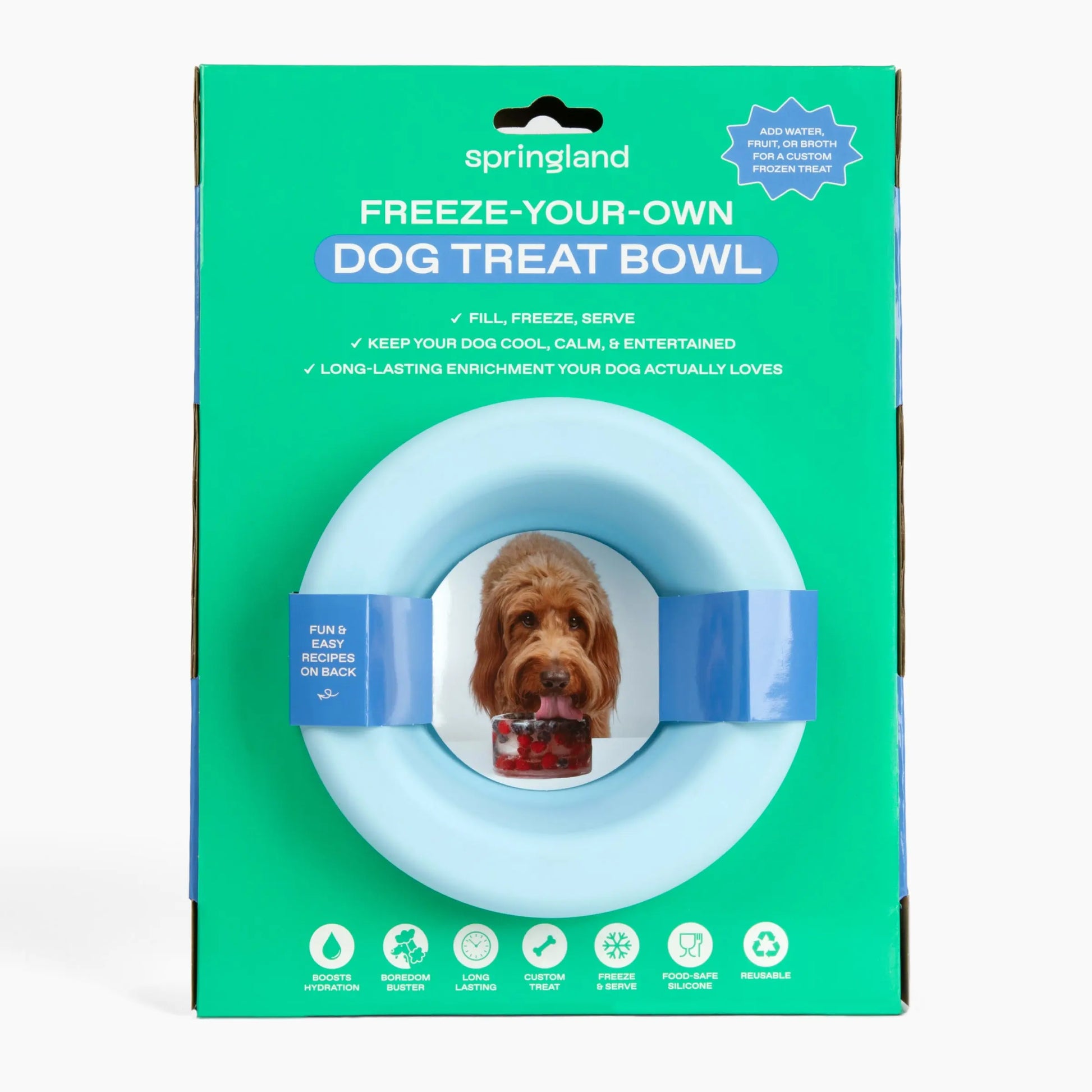 Freeze-Your-Own Dog Treat Bowl – Silicone DIY Frozen Enrichment Bowl for Boredom Relief, Crate Time & Hot Days, Dishwasher Safe