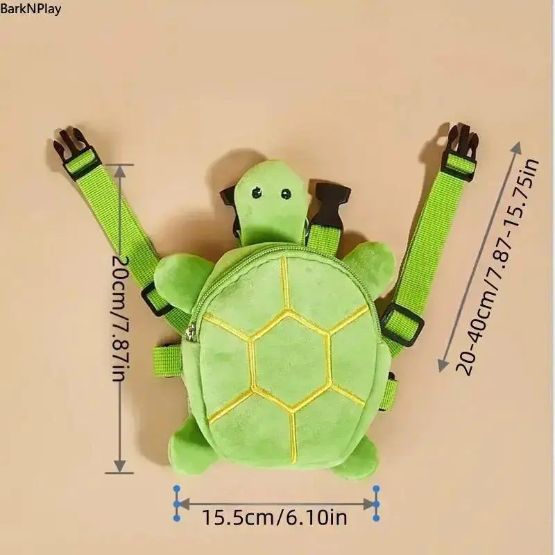 Turtle Pet Backpack Harness for Small Dogs & Cats – Plush Adjustable Carrier with Safety Leash for Hiking, Walking & Travel