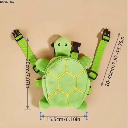 Turtle Pet Backpack Harness for Small Dogs & Cats – Plush Adjustable Carrier with Safety Leash for Hiking, Walking & Travel