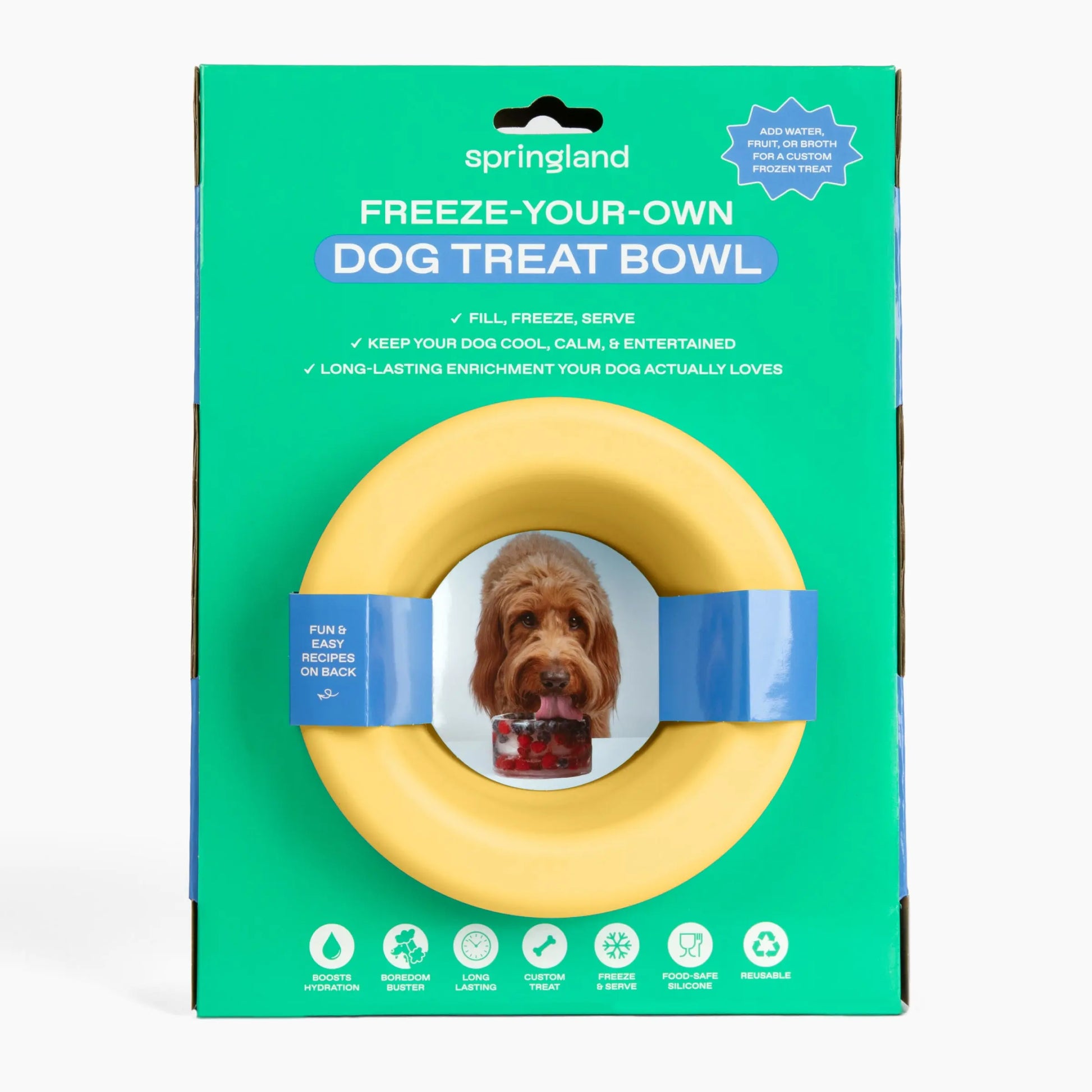 Freeze-Your-Own Dog Treat Bowl – Silicone DIY Frozen Enrichment Bowl for Boredom Relief, Crate Time & Hot Days, Dishwasher Safe