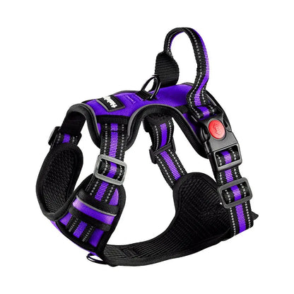 Helety 3-in-1 No-Pull Dog Harness & Leash Set – Dual D-Ring, Locking Buckles, Reflective, Adjustable S-XL, Built-In Poop Bag Holder