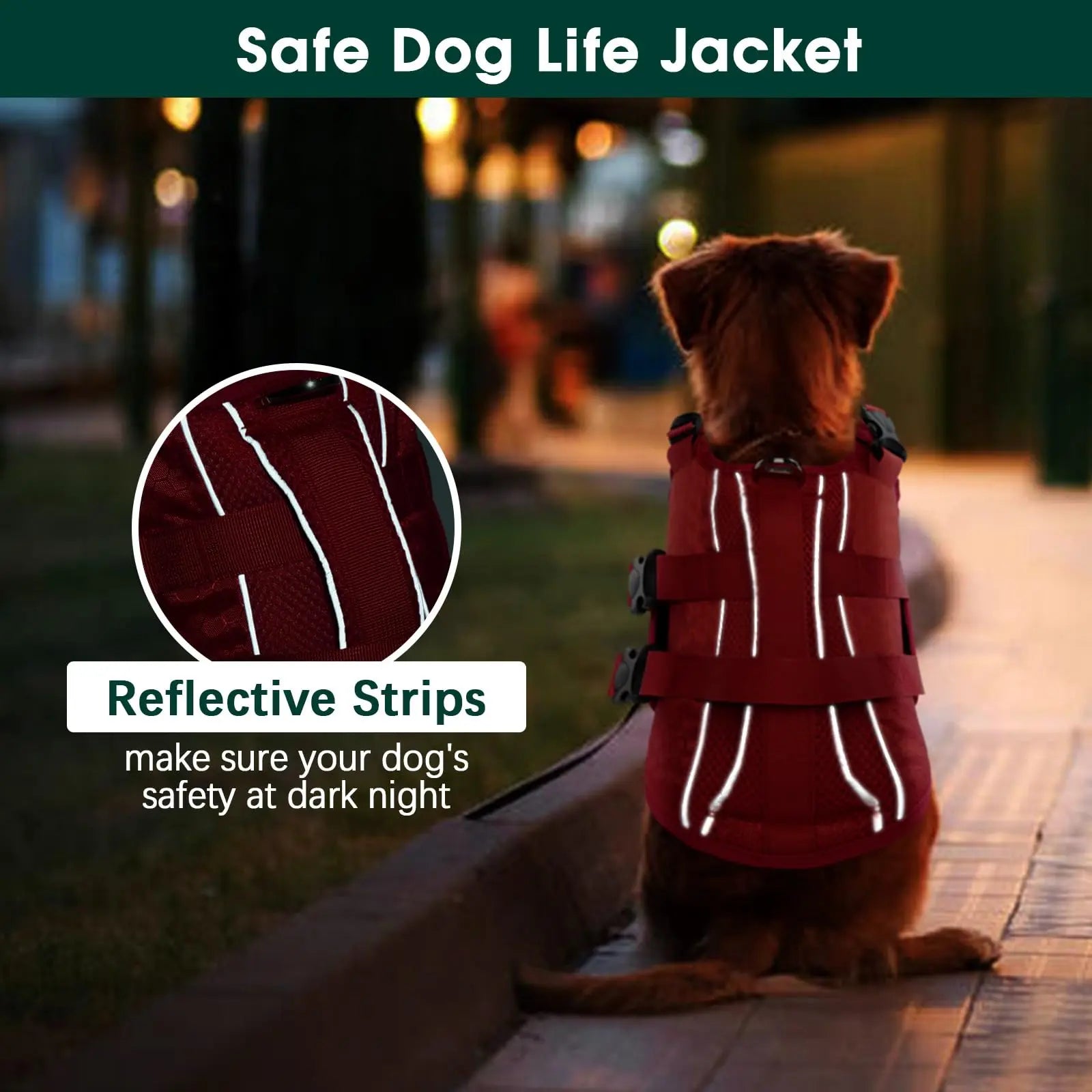 Kuoser Dog Life Jacket – High Buoyancy Reflective Pet Life Vest with Rescue Handle, Adjustable for Small, Medium & Large Dogs, Swimming & Boating