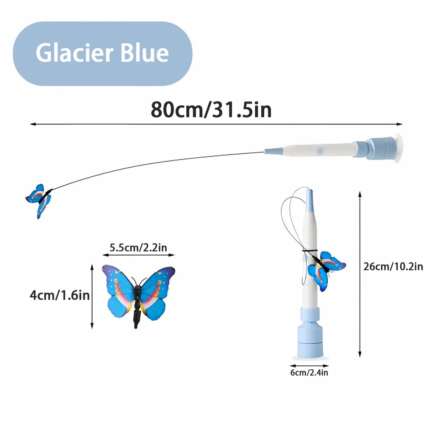 Automatic Butterfly Cat Toy – USB Rechargeable, 360° Spin Interactive Wand with Suction Base, Self-Play & Handheld Modes for Indoor Cats