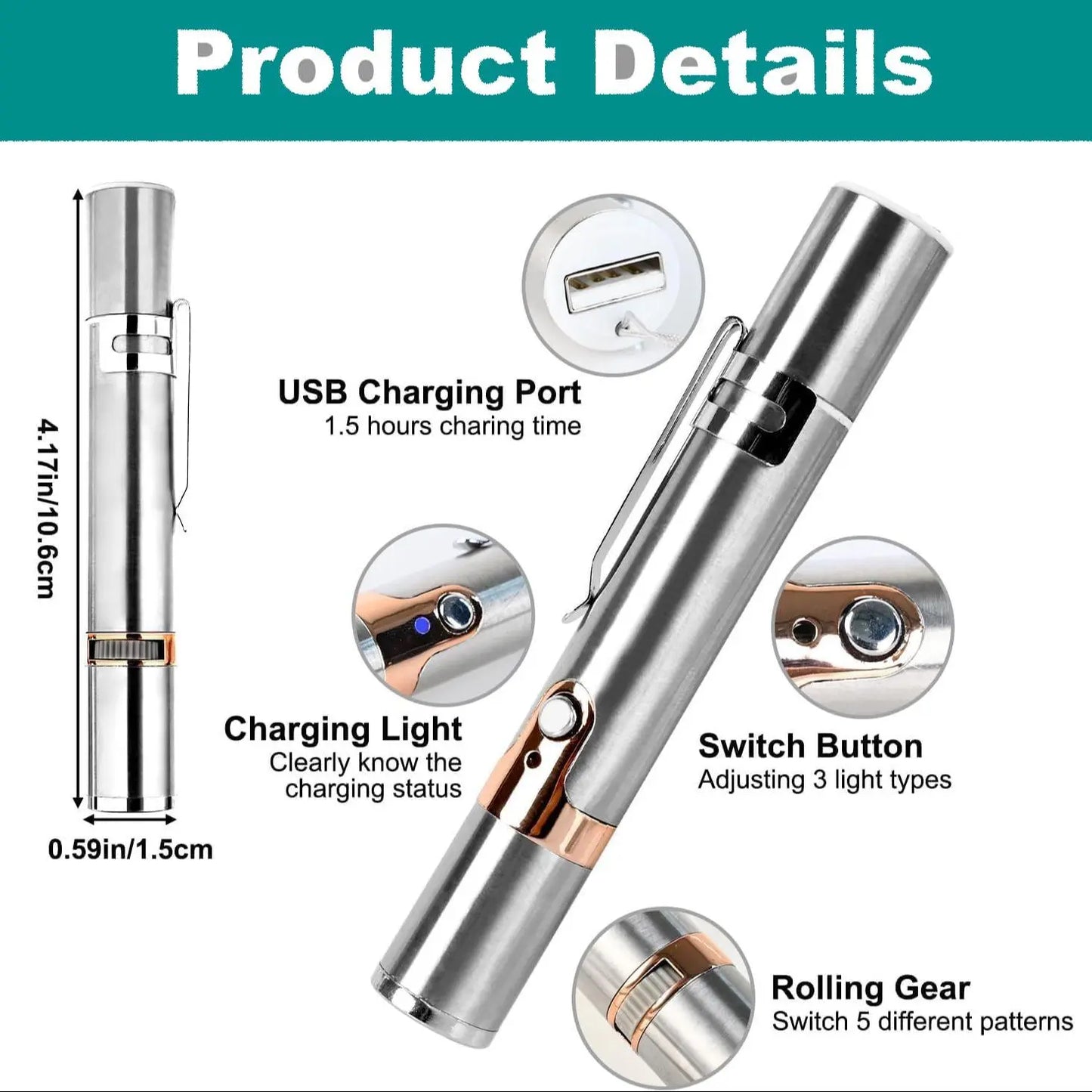 Interactive Laser Pointer Cat Toy – USB Rechargeable, 5 Pattern Modes, Portable Multi-Function Pet Training Toy for Cats & Dogs