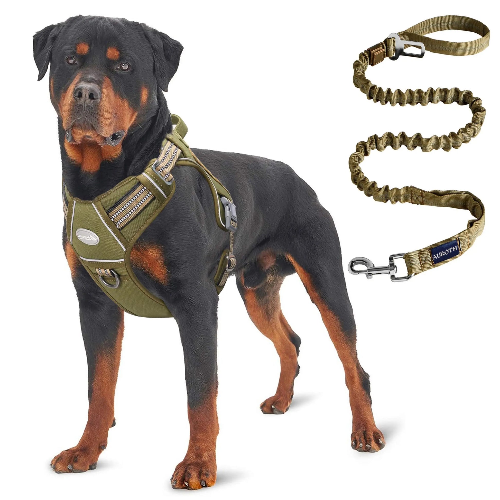 Auroth Tactical Dog Harness & 6FT Leash Set – No-Pull Training Vest with MOLLE Gear System, Heavy Duty for Small to Large Dogs, Camo