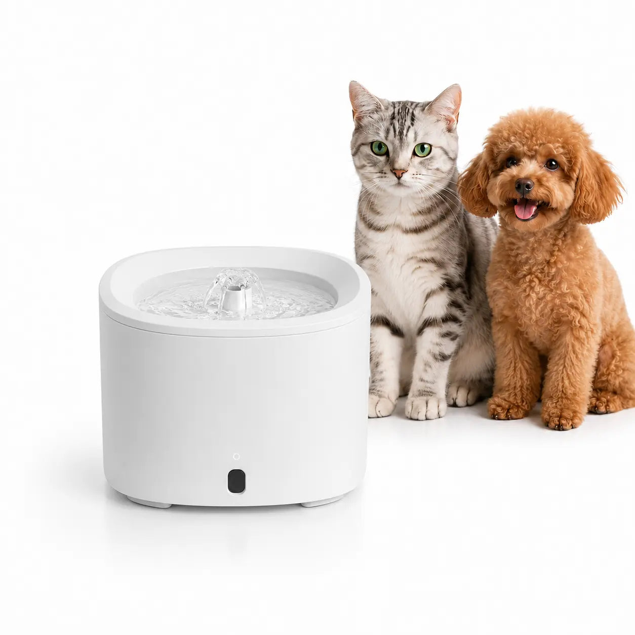 Fluffino 3L Cat Water Fountain – Quiet USB Powered Pet Fountain with Continuous Flow, Large Capacity, Easy to Clean, White