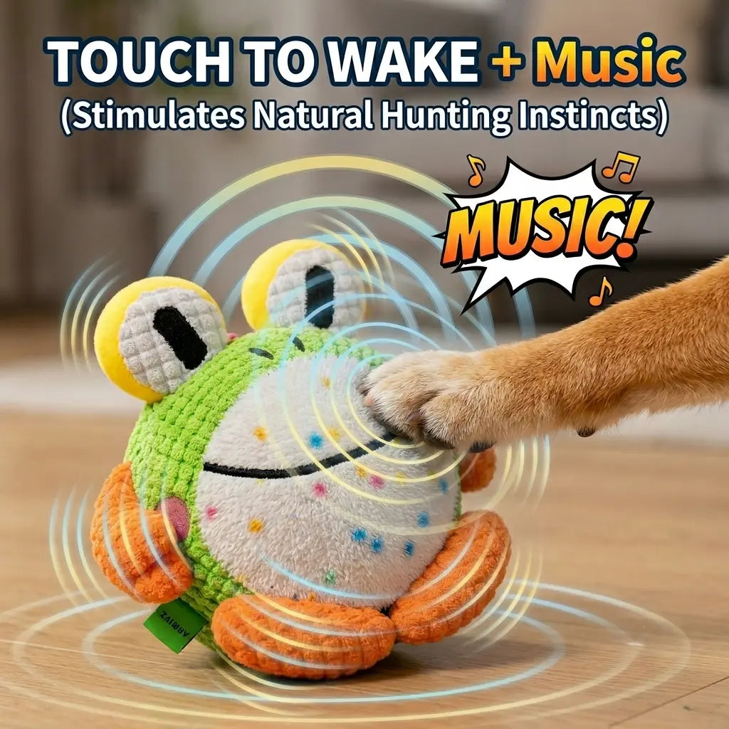 Interactive Dog Toy Ball – USB Rechargeable Motion-Activated Jumping & Squeaky Toy for Boredom Relief, Chew-Proof & Washable Indoor Exercise Ball