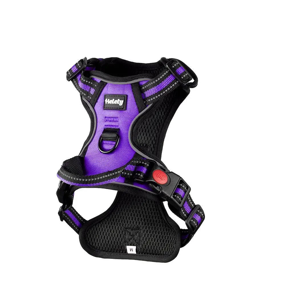 Helety 3-in-1 No-Pull Dog Harness & Leash Set – Dual D-Ring, Locking Buckles, Reflective, Adjustable S-XL, Built-In Poop Bag Holder