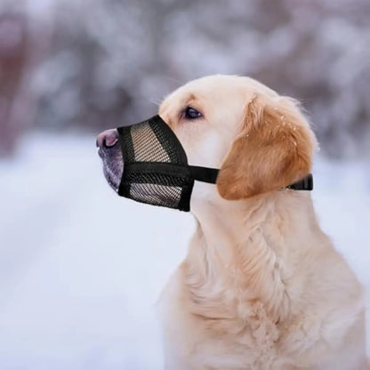 Breathable Mesh Dog Muzzle – Adjustable Air Mesh Muzzle to Prevent Biting, Barking & Chewing, Comfortable Fit for All Dog Sizes