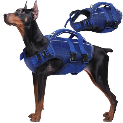 Kuoser Dog Life Jacket – High Buoyancy Reflective Pet Life Vest with Rescue Handle, Adjustable for Small, Medium & Large Dogs, Swimming & Boating