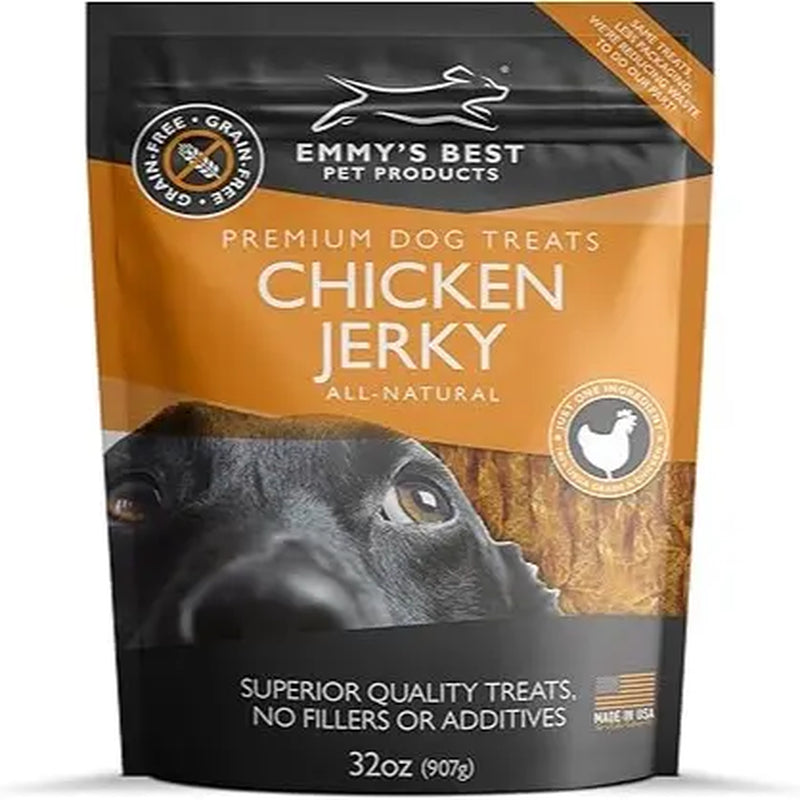 Emmy's Best Chicken Jerky Dog Treats – USA Made, 100% Natural Grain-Free Chicken Strips – High Protein Training Treats for Small, Medium & Large Dogs