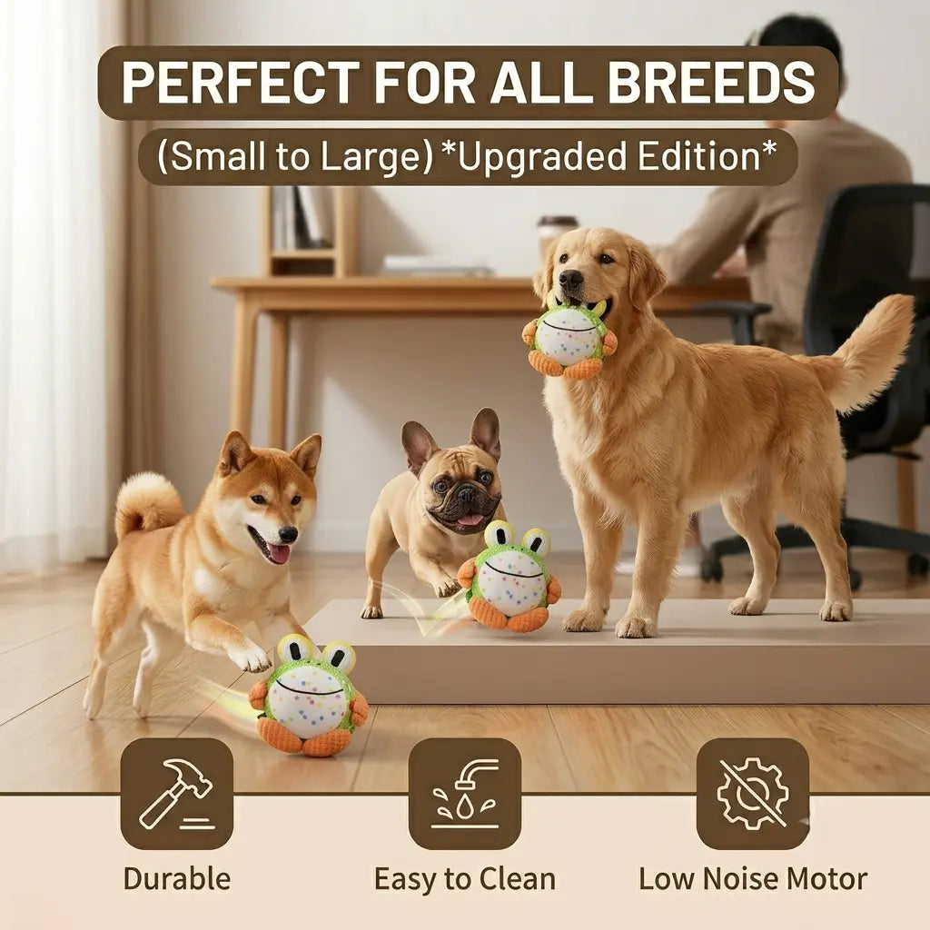 Interactive Dog Toy Ball – USB Rechargeable Motion-Activated Jumping & Squeaky Toy for Boredom Relief, Chew-Proof & Washable Indoor Exercise Ball