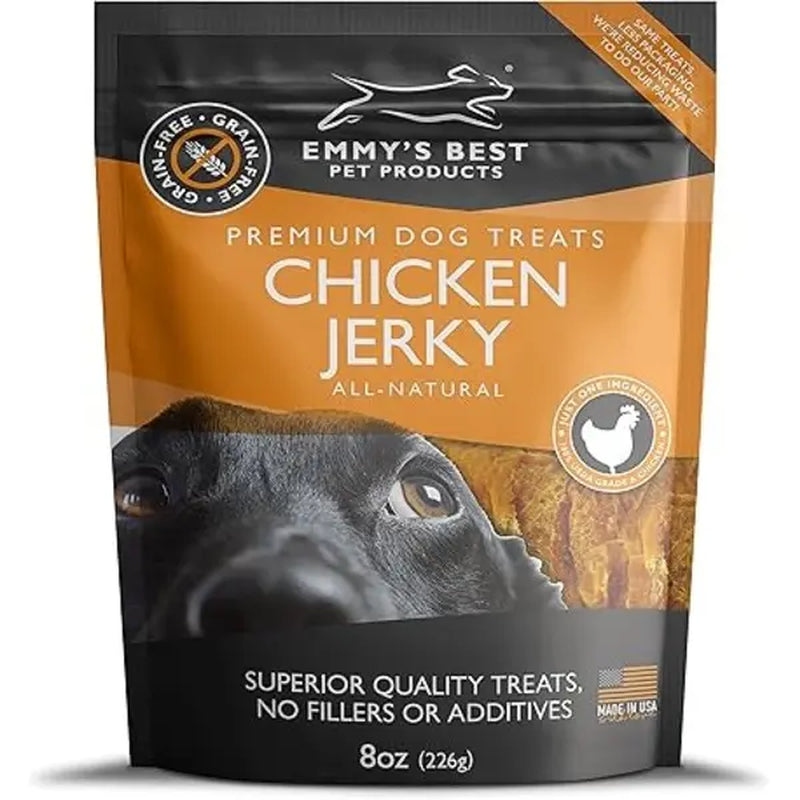Emmy's Best Chicken Jerky Dog Treats – USA Made, 100% Natural Grain-Free Chicken Strips – High Protein Training Treats for Small, Medium & Large Dogs