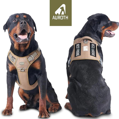 Auroth Tactical Dog Harness & 6FT Leash Set – No-Pull Training Vest with MOLLE Gear System, Heavy Duty for Small to Large Dogs, Camo