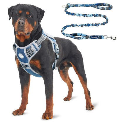Auroth Tactical Dog Harness & 6FT Leash Set – No-Pull Training Vest with MOLLE Gear System, Heavy Duty for Small to Large Dogs, Camo