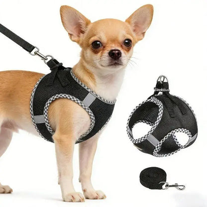Step-In Dog Harness & Leash Set – Reflective No-Pull Mesh Harness, Adjustable & Lightweight for Small, Medium & Large Dogs