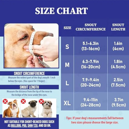 Breathable Mesh Dog Muzzle – Adjustable Air Mesh Muzzle to Prevent Biting, Barking & Chewing, Comfortable Fit for All Dog Sizes