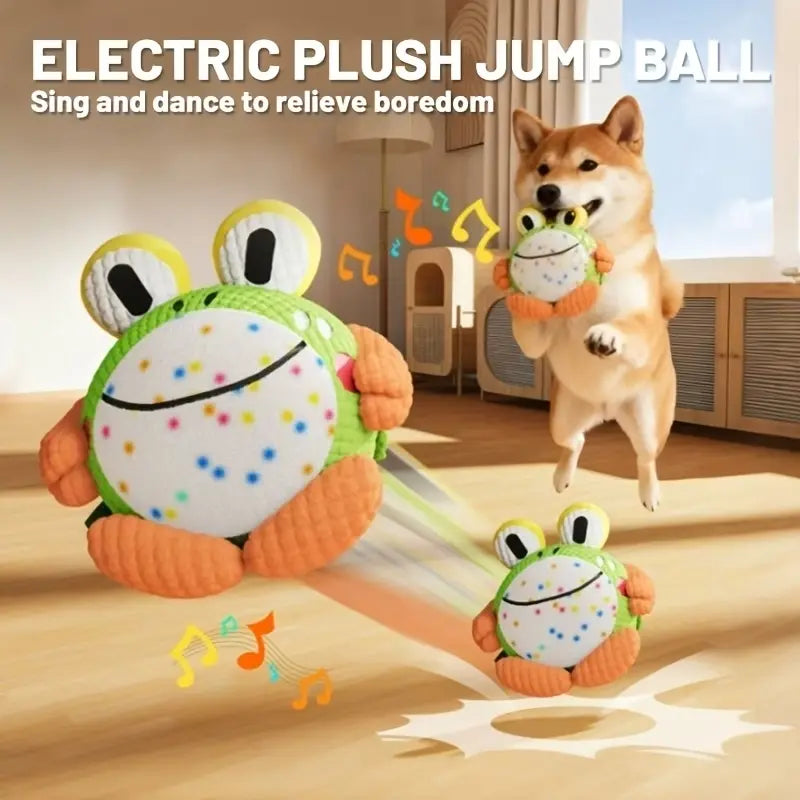 Interactive Dog Toy Ball – USB Rechargeable Motion-Activated Jumping & Squeaky Toy for Boredom Relief, Chew-Proof & Washable Indoor Exercise Ball