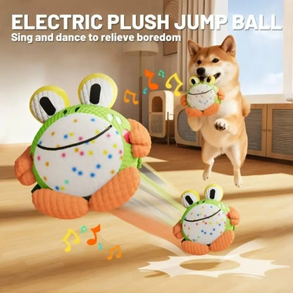 Interactive Dog Toy Ball – USB Rechargeable Motion-Activated Jumping & Squeaky Toy for Boredom Relief, Chew-Proof & Washable Indoor Exercise Ball