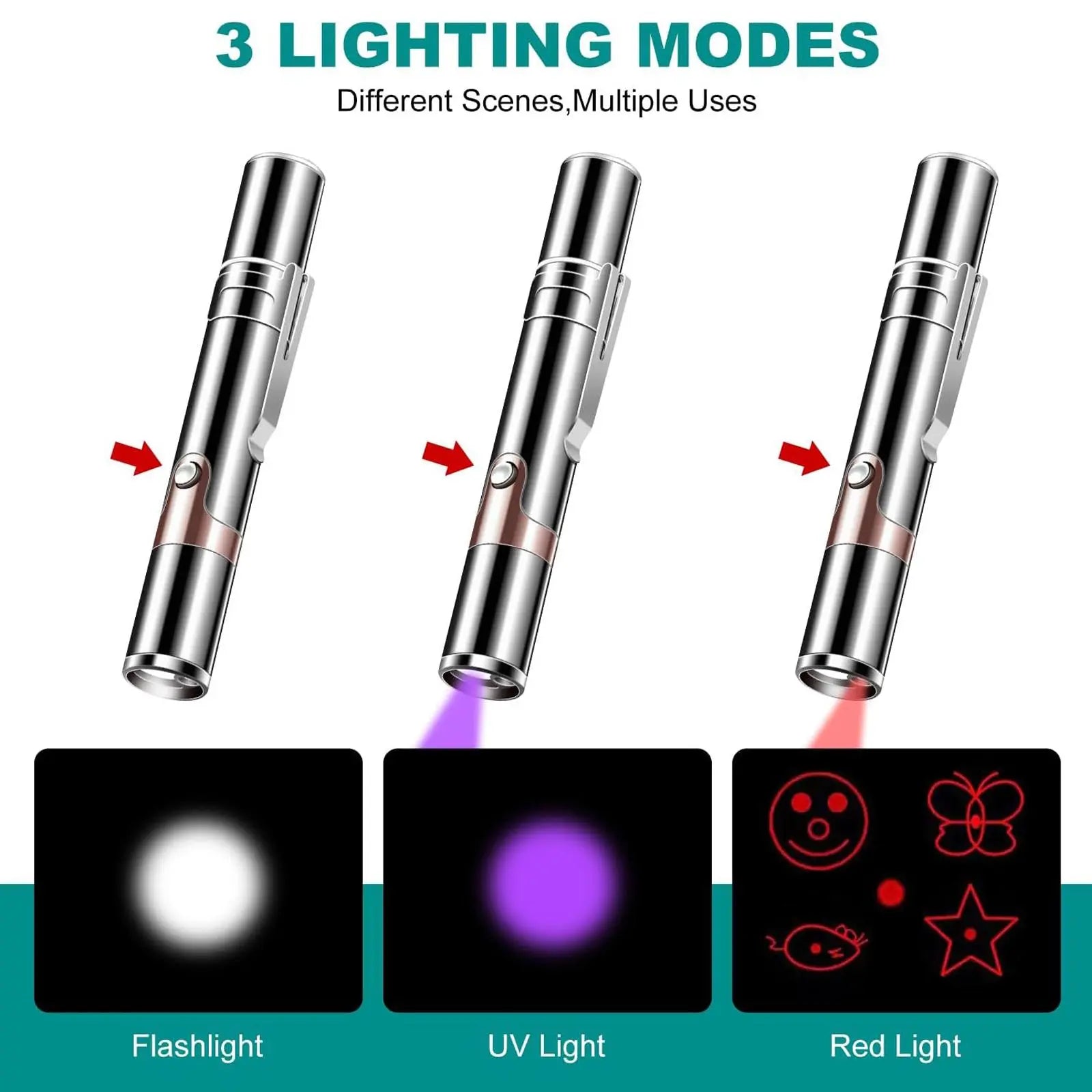 Interactive Laser Pointer Cat Toy – USB Rechargeable, 5 Pattern Modes, Portable Multi-Function Pet Training Toy for Cats & Dogs