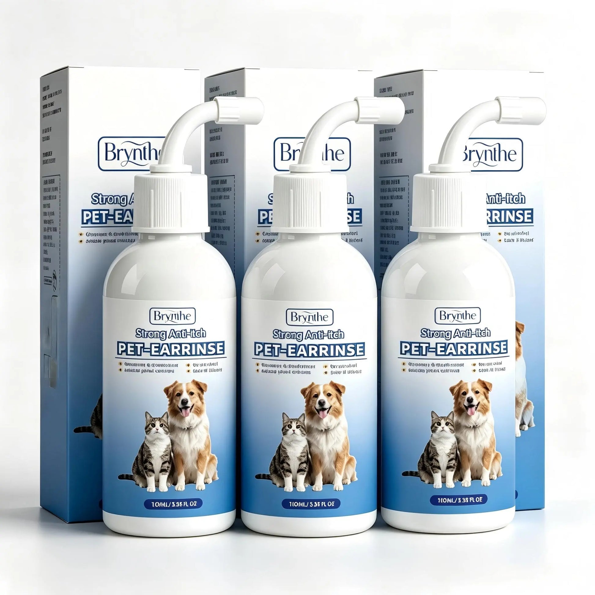 Gentle Pet Ear Wash for Dogs & Cats – Odor-Free Cleaning Solution for Healthy, Itch-Free Ears