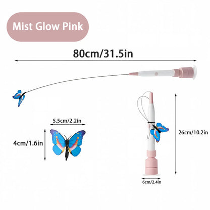 Automatic Butterfly Cat Toy – USB Rechargeable, 360° Spin Interactive Wand with Suction Base, Self-Play & Handheld Modes for Indoor Cats