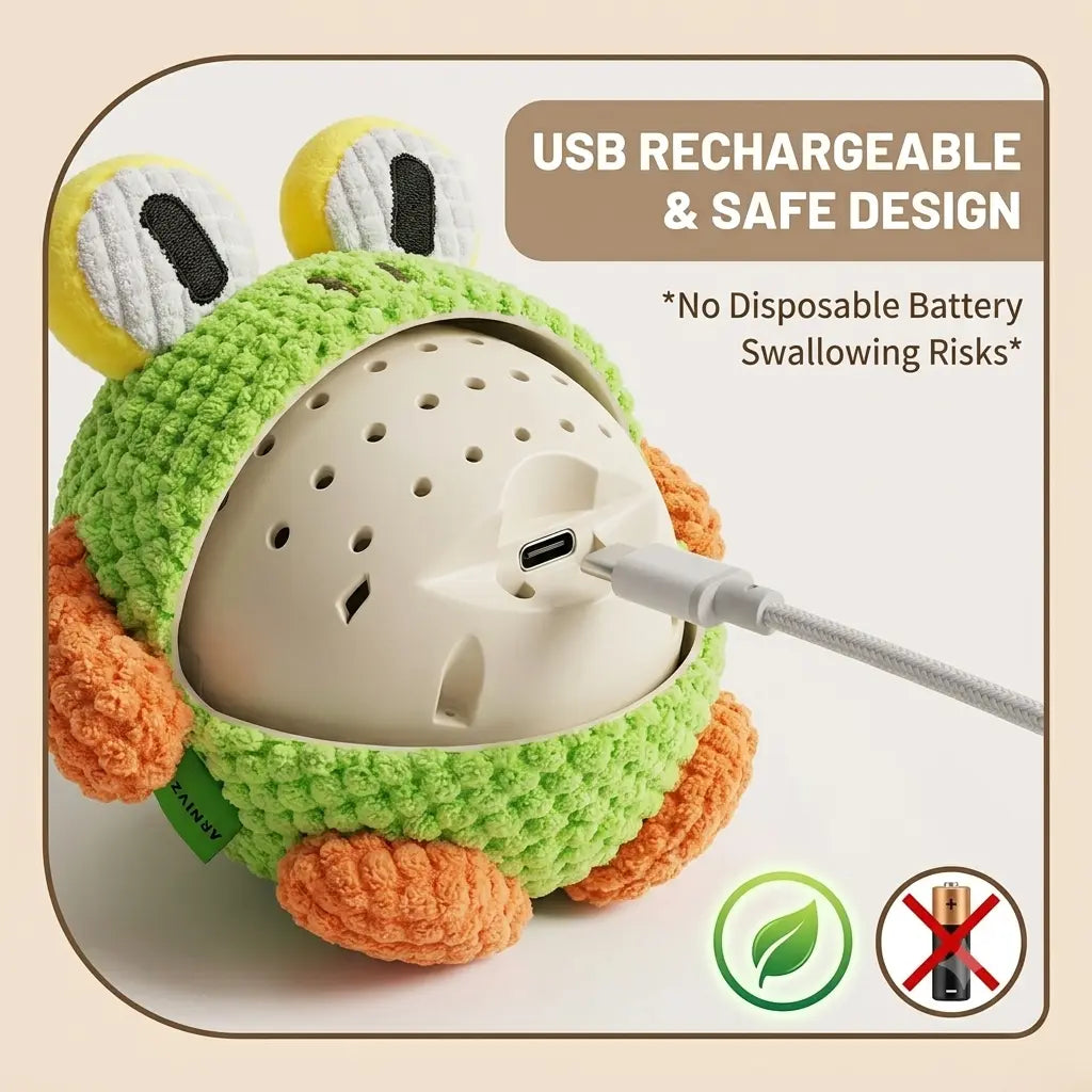 Interactive Dog Toy Ball – USB Rechargeable Motion-Activated Jumping & Squeaky Toy for Boredom Relief, Chew-Proof & Washable Indoor Exercise Ball