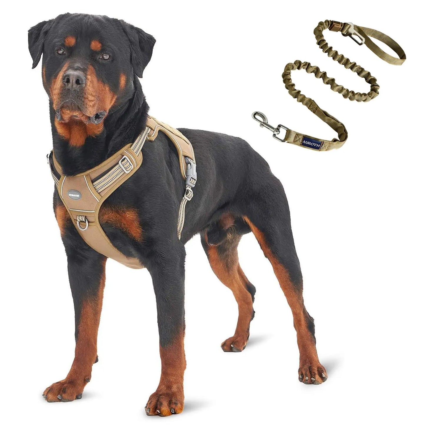 Auroth Tactical Dog Harness & 6FT Leash Set – No-Pull Training Vest with MOLLE Gear System, Heavy Duty for Small to Large Dogs, Camo