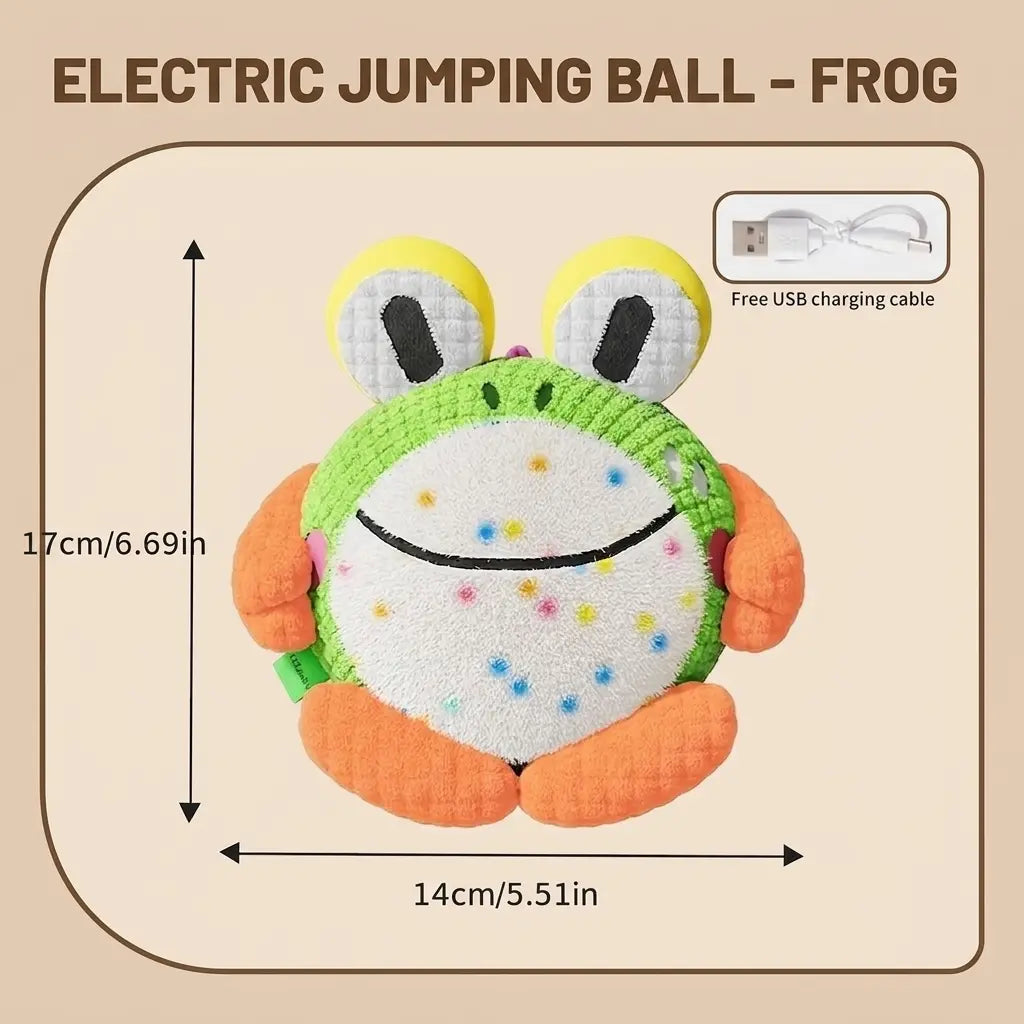 Interactive Dog Toy Ball – USB Rechargeable Motion-Activated Jumping & Squeaky Toy for Boredom Relief, Chew-Proof & Washable Indoor Exercise Ball