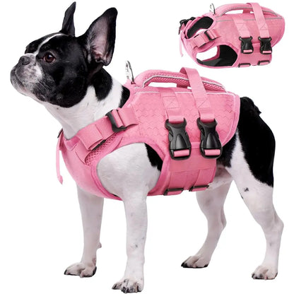 Kuoser Dog Life Jacket – High Buoyancy Reflective Pet Life Vest with Rescue Handle, Adjustable for Small, Medium & Large Dogs, Swimming & Boating