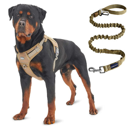 Auroth Tactical Dog Harness & 6FT Leash Set – No-Pull Training Vest with MOLLE Gear System, Heavy Duty for Small to Large Dogs, Camo