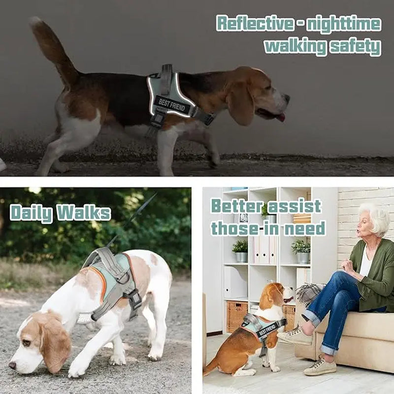 Auroth No-Pull Dog Harness – Soft Padded Reflective Vest with Adjustable Fit, Easy On/Off, Fits Small, Medium & Large Dogs
