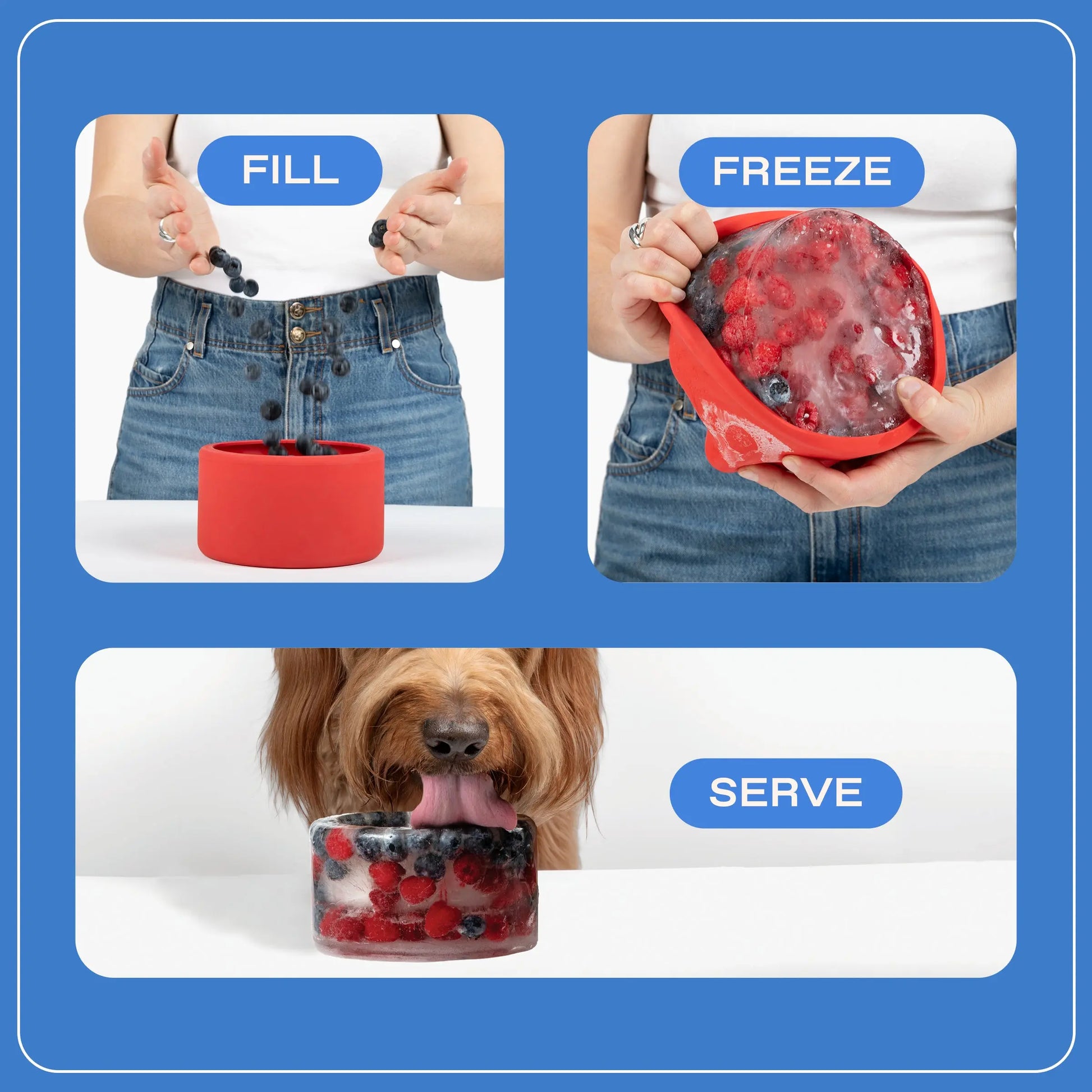 Freeze-Your-Own Dog Treat Bowl – Silicone DIY Frozen Enrichment Bowl for Boredom Relief, Crate Time & Hot Days, Dishwasher Safe
